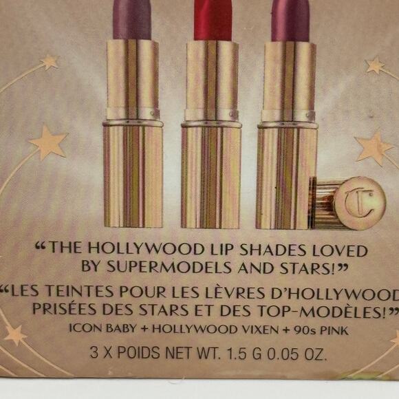 Charlotte Tilbury Iconic Hollywood Lip Trio Mini Lipstick Gift Set 1.5g/0.05 Oz - Picture 7 of 8